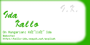 ida kallo business card